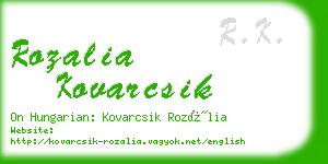 rozalia kovarcsik business card